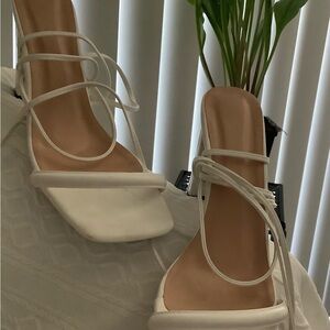 Elegant White Strappy Women's Sandals